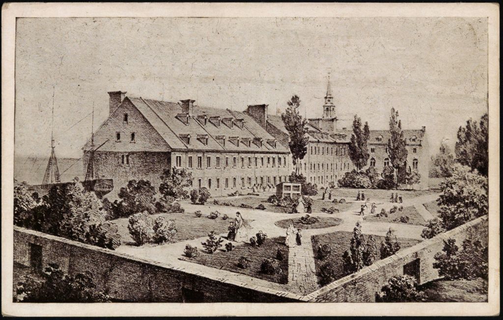 General Hospital, founded 1693 L'Hopital général fondé en 1693, Montreal: Illustrated Post Card Co., BAnQ